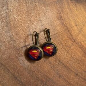 Novelty Superman Logo Earrings